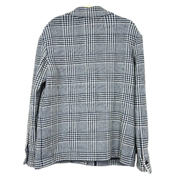 Theory Darwin Wool Blend Plaid Shacket Pocket Shirt Jacket Wool Blend Medium New - Picture 4 of 5